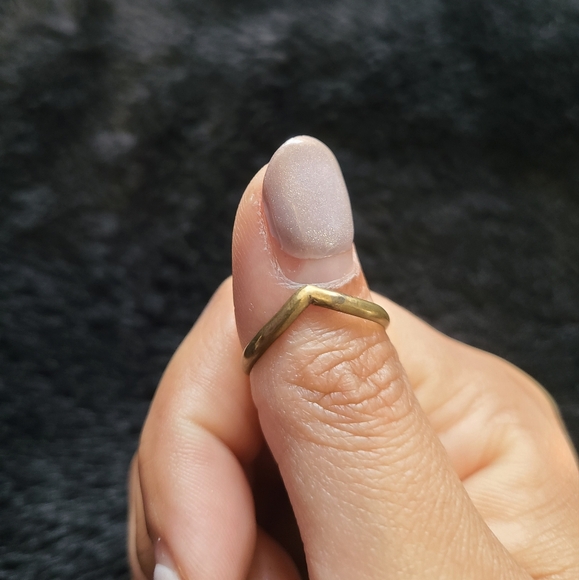 Gold plated Chevron ring - Picture 3 of 4